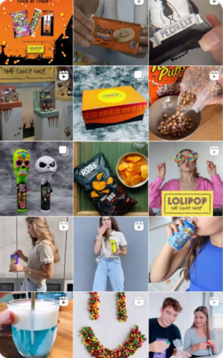Lolipop Instagram feed after the rework, a matched palette and a clear grid.