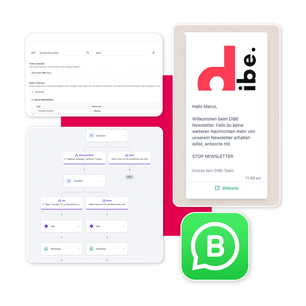 Übersicht zu WhatsApp Marketing mit Automationen, Newslettern und CRM-Integration – effiziente Kundenkommunikation für Unternehmen